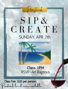 April Events at Plantation Bay - Sip and Create