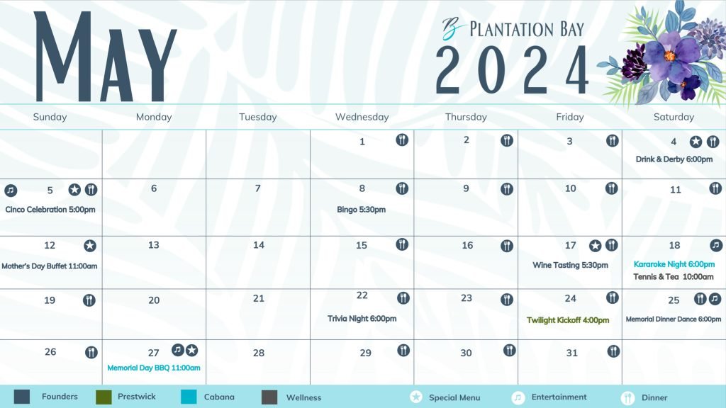 May Events at Plantation Bay - Plantation Bay May Calendar